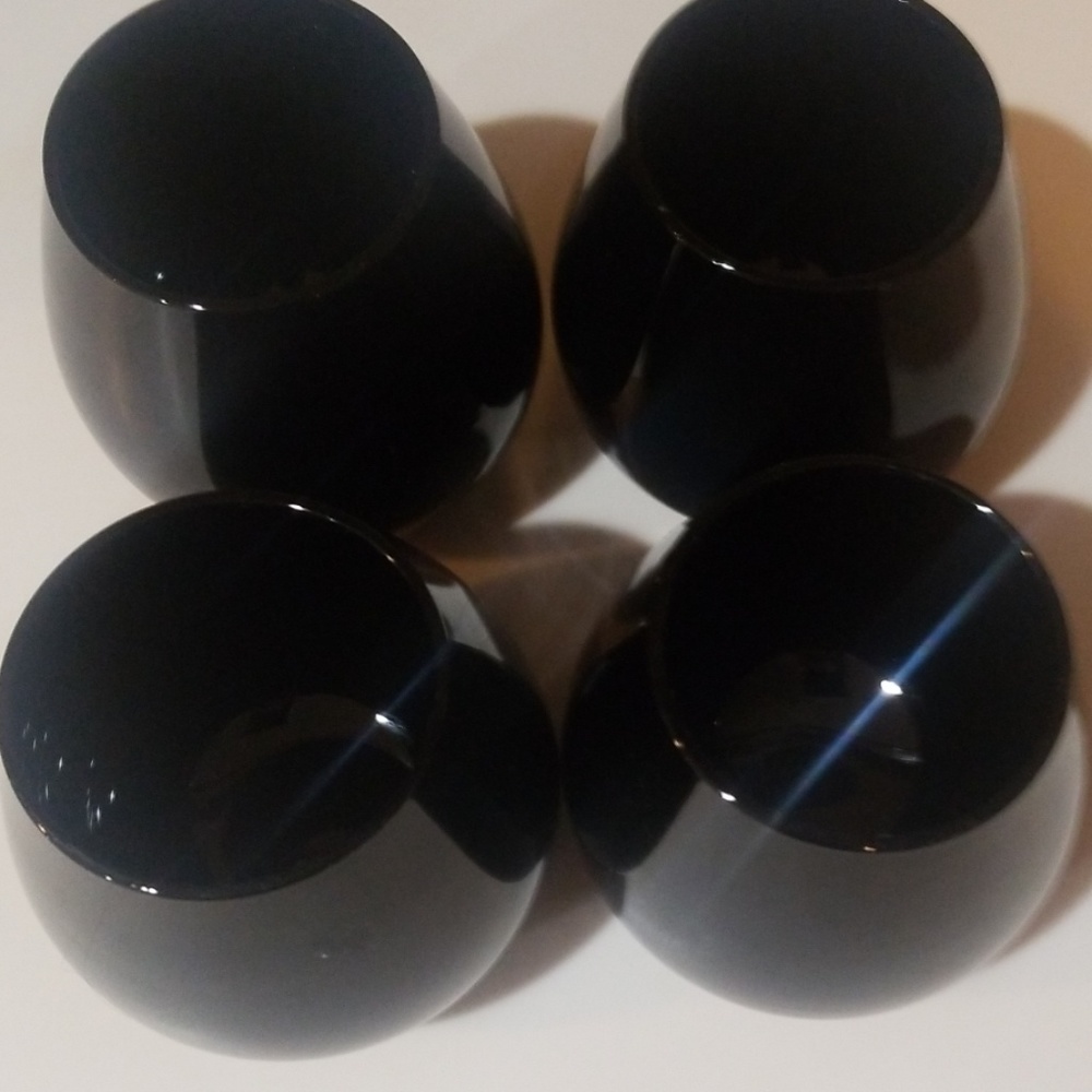 Sold brand new beautiful  black wine glasses